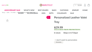 Marley Lilly - Personalized Leather Valet Tray