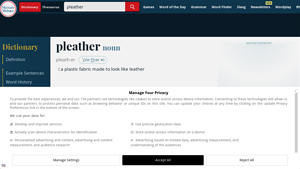 Merriam-Webster - Pleather Definition