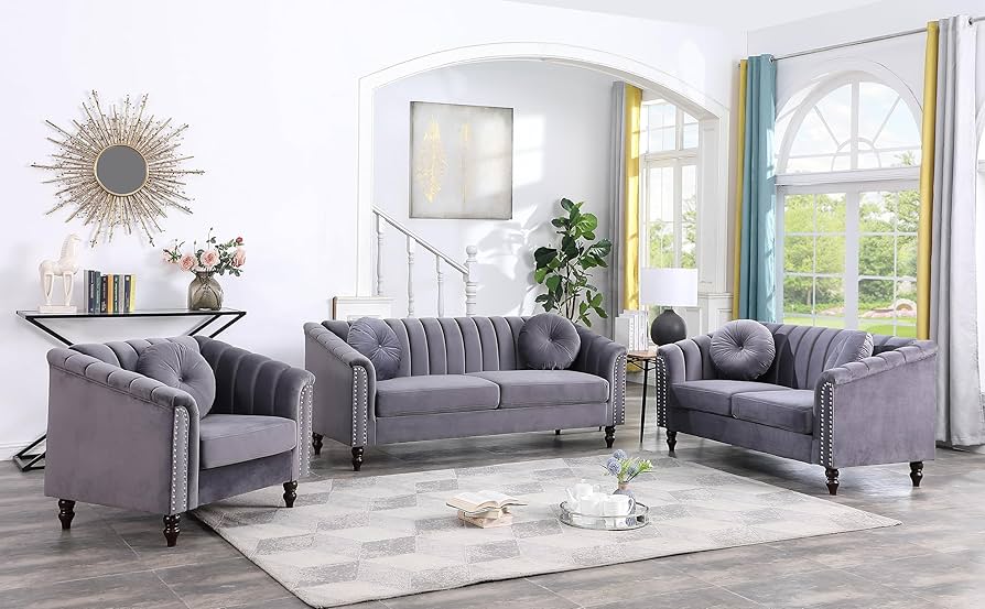 An application scenario or product detail of microfiber gray couch - Image 6