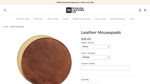Mission Leather Co - Leather Mousepads