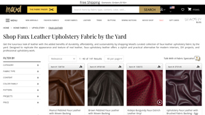 Mood Fabrics - Faux Leather Upholstery Fabric