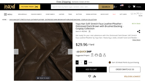 Mood Fabrics - Yaya Han Distressed Dark Brown Faux Leather