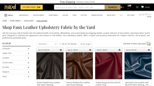 Mood Fabrics - Faux Leather Upholstery Fabric