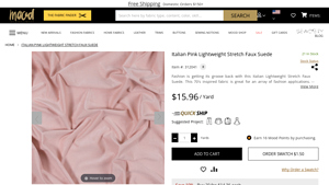 Mood Fabrics - Italian Pink Lightweight Stretch Faux Suede