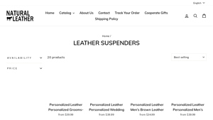 Natural Leather Shop - Personalized Groomsmen Leather Suspenders