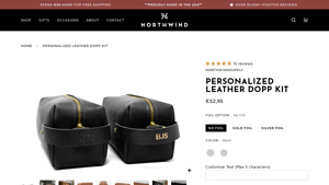 Northwind Supply - Personalized Genuine Leather Dopp Kit
