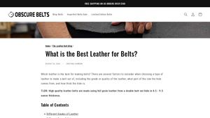 Obscure Belts - High Quality Leather Belts