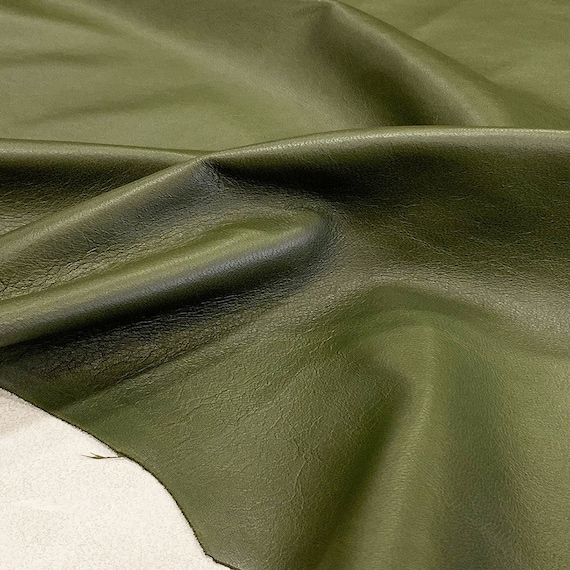 An application scenario or product detail of olive green leather fabric - Image 8