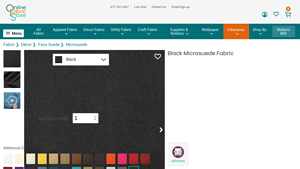 Online Fabric Store - Black Microsuede