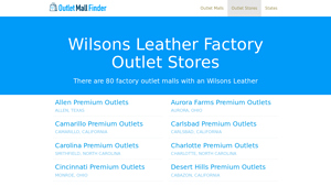 Wilsons Leather - Factory Outlet Stores