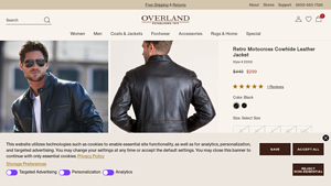 Overland - Retro Motocross Cowhide Leather Jacket