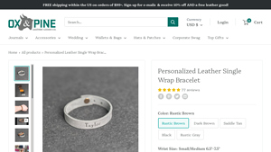 Ox and Pine - Personalized Leather Bracelet