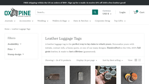 Ox and Pine - Personalized Leather Luggage Tags