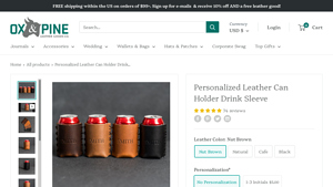 Ox and Pine - Personalized Leather Can Holder
