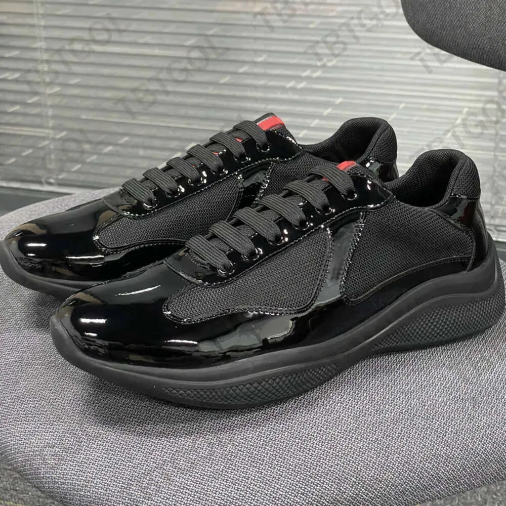 An application scenario or product detail of patent leather and technical fabric prada america's cup sneakers - Image 16