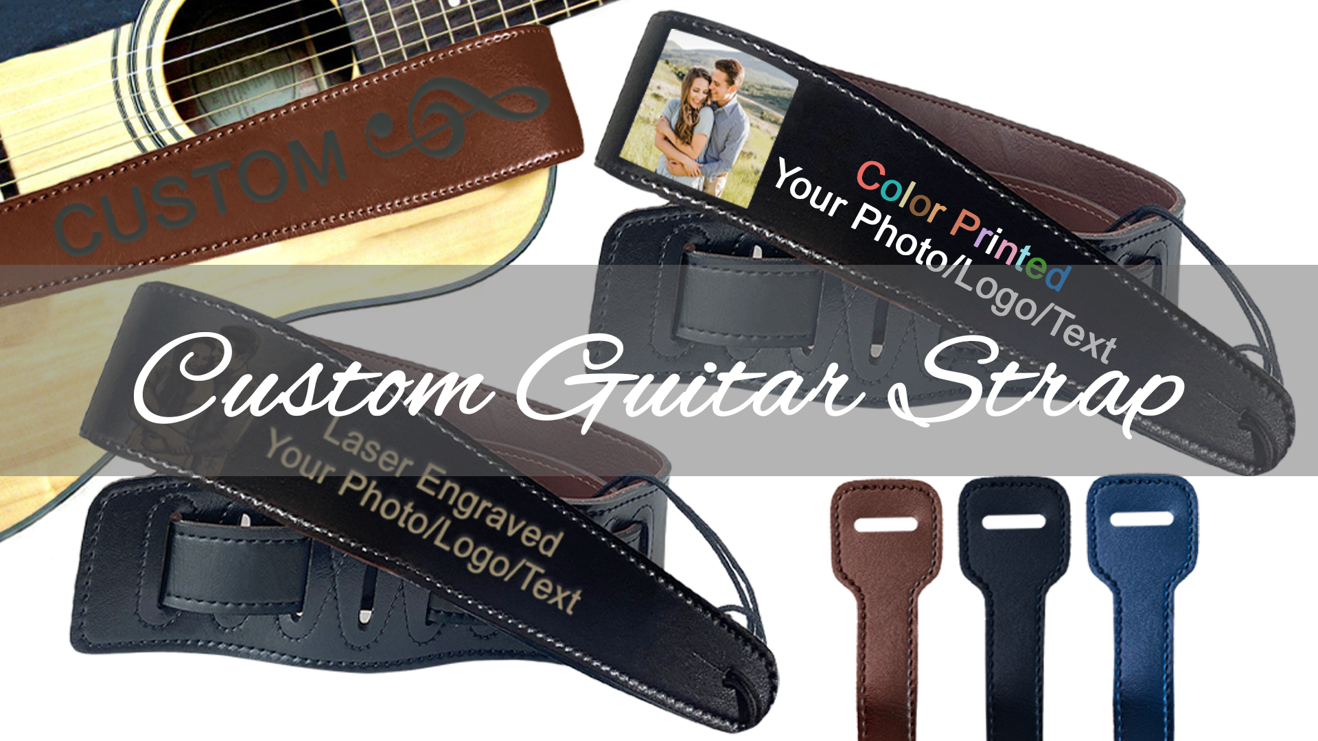 An application scenario or product detail of personalized custom leather guitar straps - Image 16