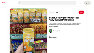Trader Joe's - Organic Mango Peel Away Fruit Leather Buttons