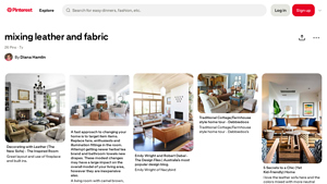 Pinterest - Leather and Fabric Living Room Design