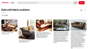 Pinterest - Sofa with Fabric Cushions