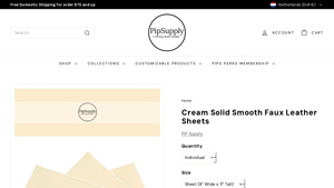 Pip Supply - Cream Solid Faux Leather Sheets