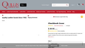 Quillin - Handcrafted Checkbook Cover