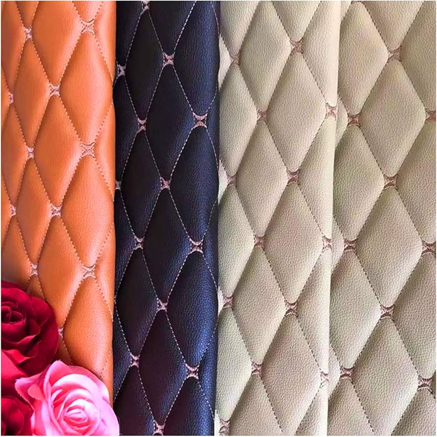 An application scenario or product detail of quilted leather fabric - Image 6