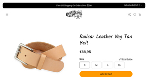 Railcar - Leather Veg Tan Belt