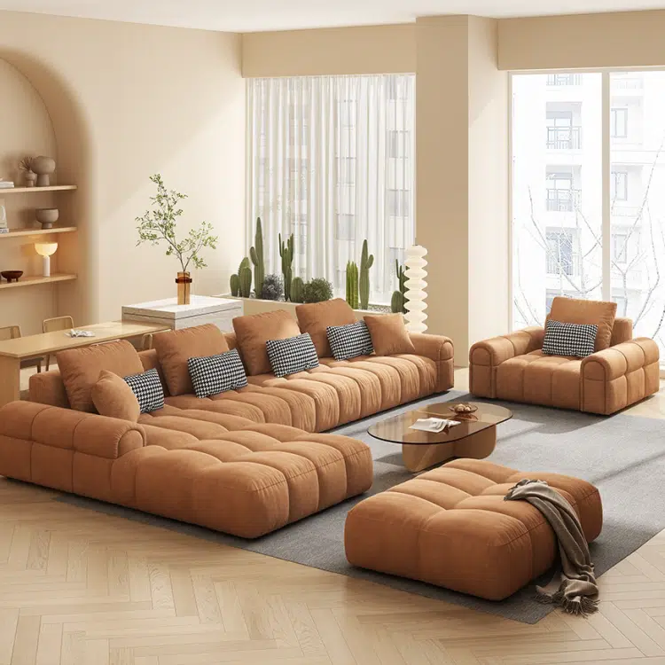 An application scenario or product detail of real suede couch - Image 17