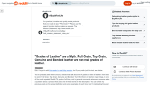 Reddit - Leather Grades Explained