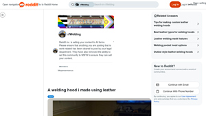 User-Made Leather Welding Hood - $80