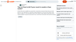 Reddit - Couch Care Guide