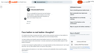 Reddit - Faux Leather vs. Real Leather