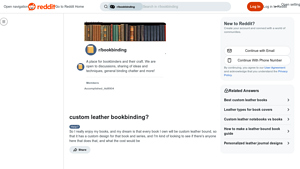 Reddit - Custom Leather Bookbinding