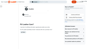 Reddit - PU Leather Care Guide