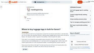 Reddit - Bulk Luggage Tags for Weddings