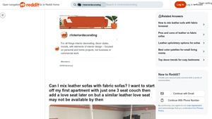 Reddit - Mixing Leather and Fabric Sofas