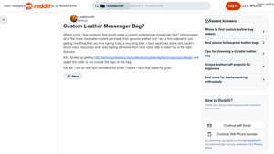 Reddit - Custom Leather Messenger Bag