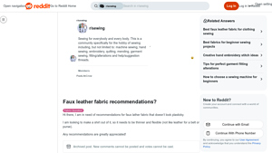 Reddit - Faux Leather Recommendations