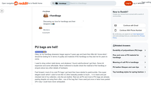 Reddit - PU Bags vs Leather