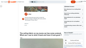 Reddit - Car Headliner Repair Solutions