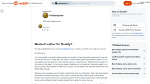 Wested Leather Co - Indiana Jones Raiders Jacket