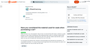 Reddit - Car Seat Materials
