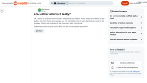 Reddit - Eco Leather Insights