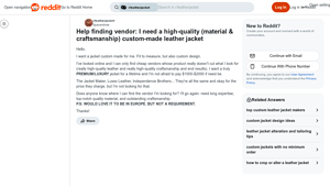 Reddit - Custom-Made Leather Jackets