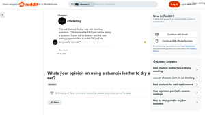 Reddit - Chamois Leather Alternatives