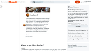 Leather - Medieval Armor Supplies