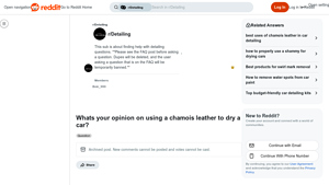 Reddit - Chamois Leather Concerns