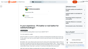 Reddit - PU Leather vs Real Leather