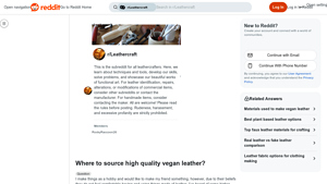 Reddit - Vegan Leather Alternatives