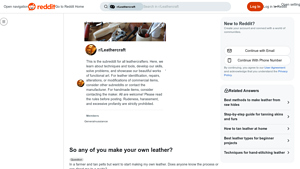 Reddit - Leather Making Guide